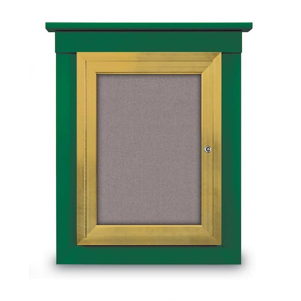 60"x48" 2-Door Enclosed Letterboard, Black Felt/Walnut